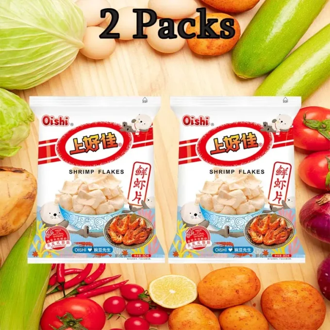OISHI Shrimp Crisps 2.82oz(80g)*2 Packs