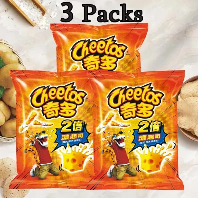 Cheetos 2X Cheese Flavor 1.62oz(46g)*3 packsFrench fries, puffed snacks, snack food, corn cob