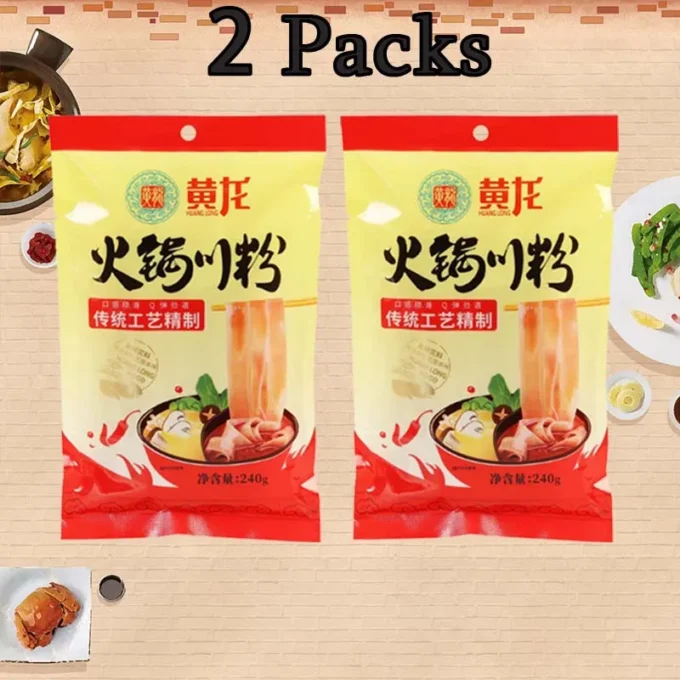 Yellow Dragon Hotpot Potato Noodles/Broad Potato Noodles 8.47oz(240g)*2 packs