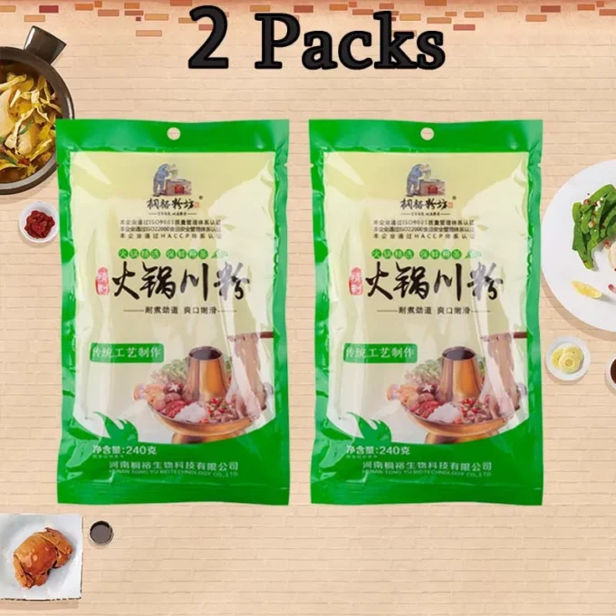 Yellow Dragon Hotpot Potato Noodles/Broad Potato Noodles 8.47oz(240g)*2 packs