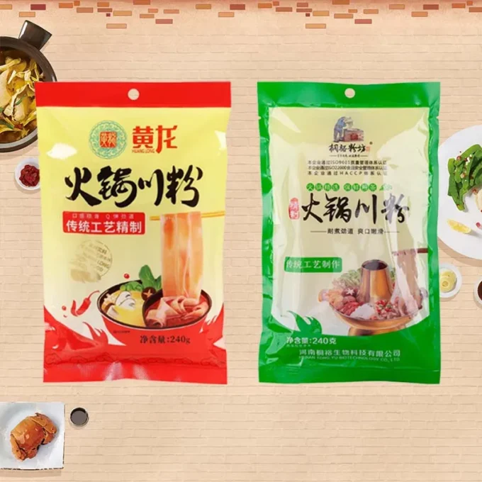 Yellow Dragon Hotpot Potato Noodles/Broad Potato Noodles 8.47oz(240g)*2 packs