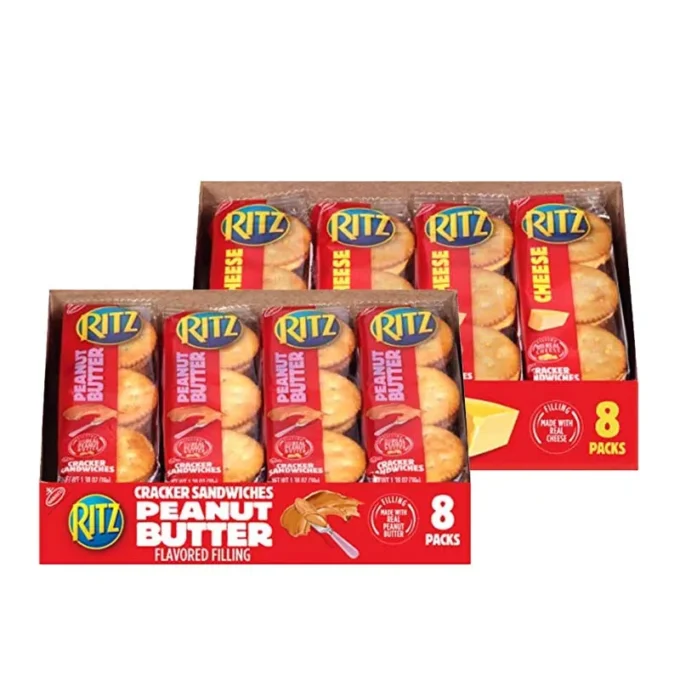 RITZ Peanut Butter Sandwich Crackers/Cheese Sandwich Crackers 10.8oz(313g) (8-Packs)*1 box